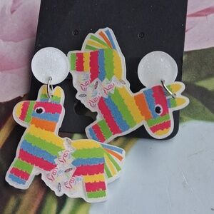 Pinata Earrings - Cinco De Mayo Mexican Party Earrings - Birthday Earrings